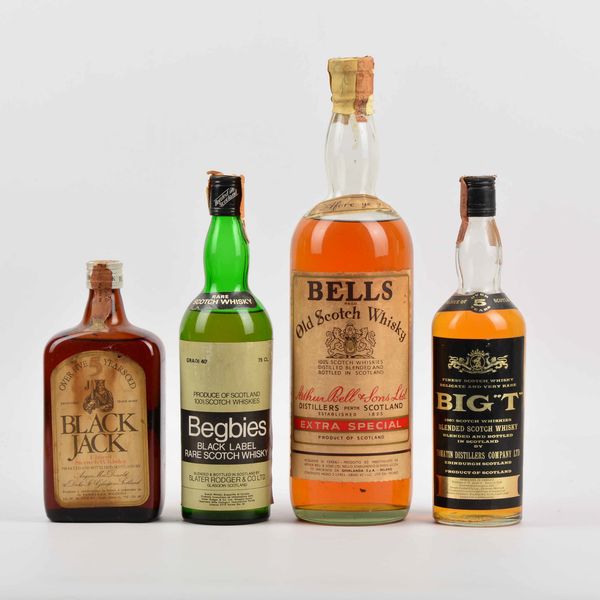 Black Jack, Begbies, Bell's, Big T, Scotch Whisky  - Asta Whisky & Co. - Associazione Nazionale - Case d'Asta italiane