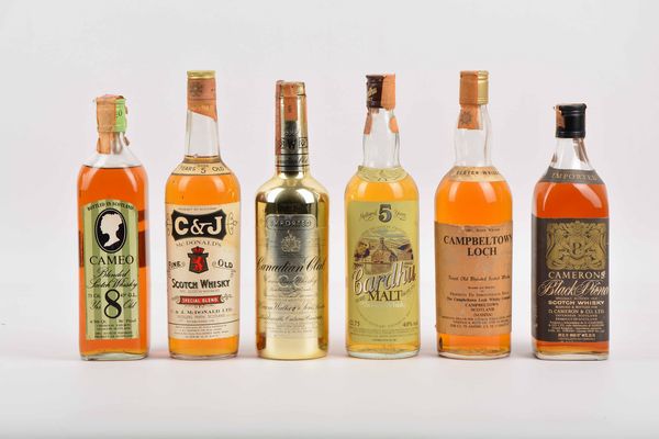 Cameo, C&J, Canadian Club, Cardhu, Campbeltown, Camerons, Scotch Whisky  - Asta Whisky & Co. - Associazione Nazionale - Case d'Asta italiane