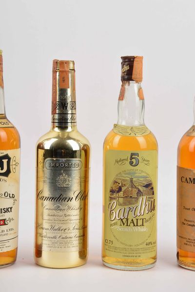 Cameo, C&J, Canadian Club, Cardhu, Campbeltown, Camerons, Scotch Whisky  - Asta Whisky & Co. - Associazione Nazionale - Case d'Asta italiane