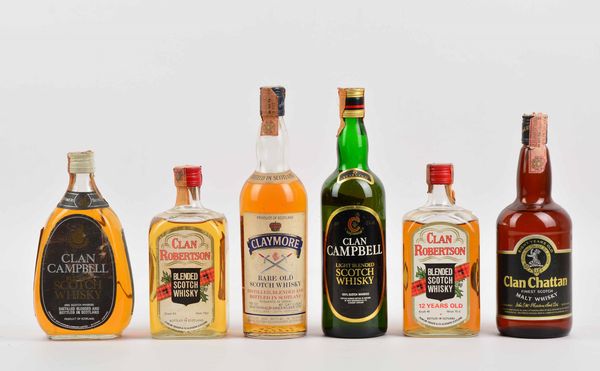 Clan Campbell, Clan Robertson, Claymore, Clan Chattan, Scotch Whisky  - Asta Whisky & Co. - Associazione Nazionale - Case d'Asta italiane