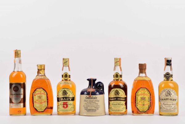 Craigmhor, Crawford's, Crazy, Consulate, Crazy Horse, Crazy Glen, Scotch Whisky  - Asta Whisky & Co. - Associazione Nazionale - Case d'Asta italiane