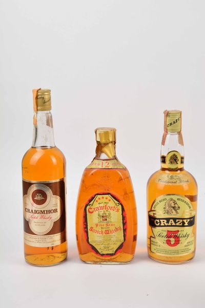 Craigmhor, Crawford's, Crazy, Consulate, Crazy Horse, Crazy Glen, Scotch Whisky  - Asta Whisky & Co. - Associazione Nazionale - Case d'Asta italiane