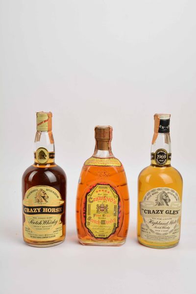 Craigmhor, Crawford's, Crazy, Consulate, Crazy Horse, Crazy Glen, Scotch Whisky  - Asta Whisky & Co. - Associazione Nazionale - Case d'Asta italiane