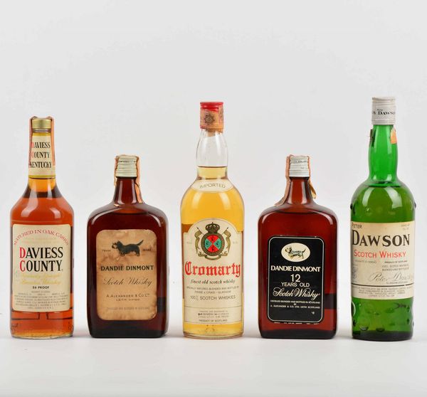 Dandie Dinmont Bourbon, Cromarty, Dawson, Daviess County, Scotch Whisky  - Asta Whisky & Co. - Associazione Nazionale - Case d'Asta italiane