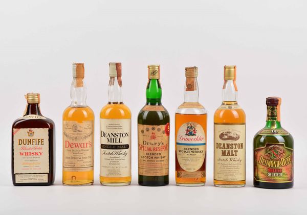 Dunfife, Dewar's, Deanston, Drury's, Drumochler, Desmond Duff, Scotch Whisky  - Asta Whisky & Co. - Associazione Nazionale - Case d'Asta italiane