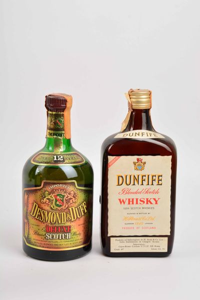 Dunfife, Dewar's, Deanston, Drury's, Drumochler, Desmond Duff, Scotch Whisky  - Asta Whisky & Co. - Associazione Nazionale - Case d'Asta italiane