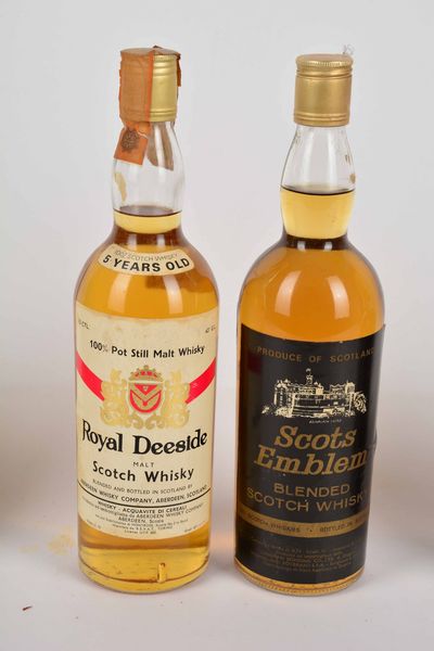 Fauchon, Royal Deeside, Scots Emblem, Scoth N.10, Sandy Mac, Scotch Whisky  - Asta Whisky & Co. - Associazione Nazionale - Case d'Asta italiane