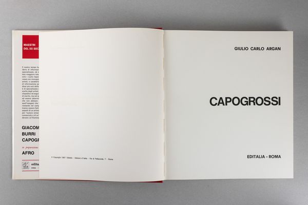 Giuseppe Capogrossi : Capogrossi  - Asta Libri d'Artista e Cataloghi d'Arte - Associazione Nazionale - Case d'Asta italiane