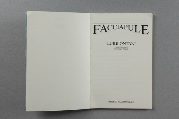 Luigi Ontani : Facciapule. Luigi Ontani  - Asta Libri d'Artista e Cataloghi d'Arte - Associazione Nazionale - Case d'Asta italiane
