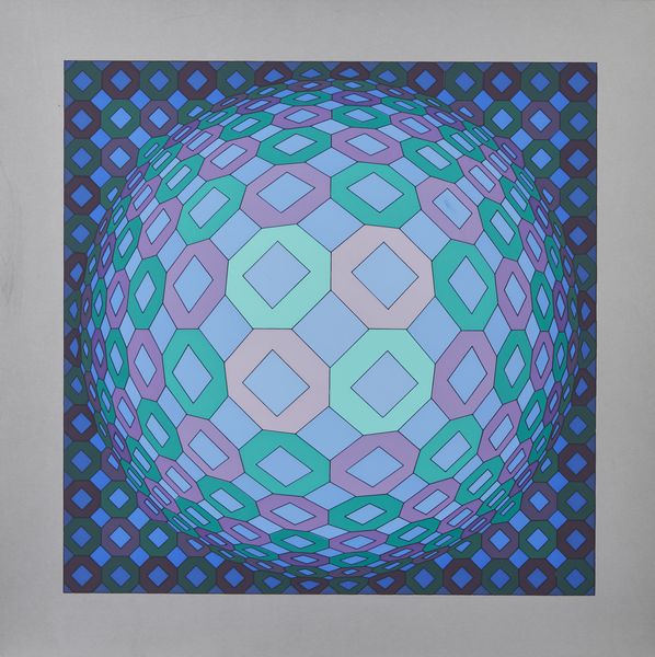 VASARELY VICTOR (1906 - 1997) : Okta - pos blue.  - Asta Asta 399 | GRAFICA MODERNA, FOTOGRAFIA E MULTIPLI D'AUTORE Online - Associazione Nazionale - Case d'Asta italiane