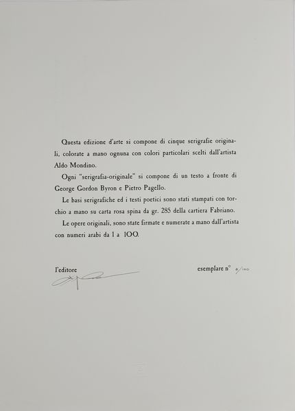 MONDINO ALDO (1938 - 2005) : Cartella composta da n.5 fogli. Venezia - Venise - Venice Ve n'e dig di tutti color  - Asta Asta 399 | GRAFICA MODERNA, FOTOGRAFIA E MULTIPLI D'AUTORE Online - Associazione Nazionale - Case d'Asta italiane