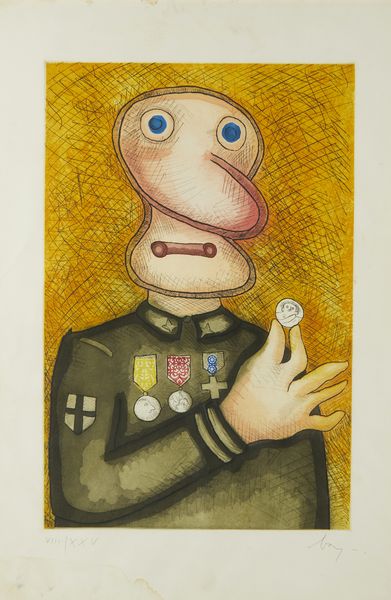 BAJ ENRICO (1924 - 2003) : Uomo dalla medaglia.  - Asta Asta 399 | GRAFICA MODERNA, FOTOGRAFIA E MULTIPLI D'AUTORE Online - Associazione Nazionale - Case d'Asta italiane