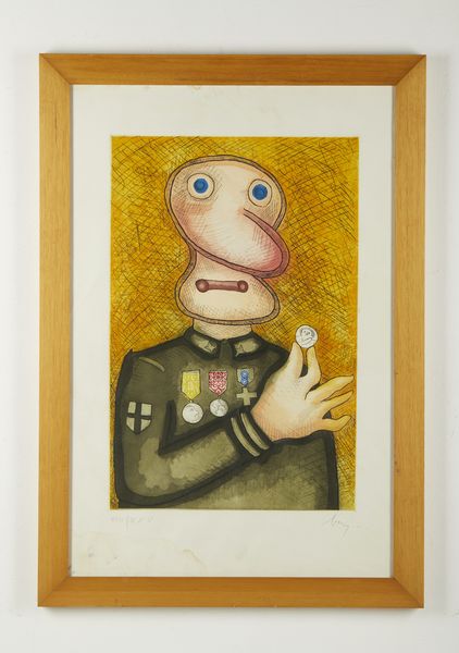 BAJ ENRICO (1924 - 2003) : Uomo dalla medaglia.  - Asta Asta 399 | GRAFICA MODERNA, FOTOGRAFIA E MULTIPLI D'AUTORE Online - Associazione Nazionale - Case d'Asta italiane