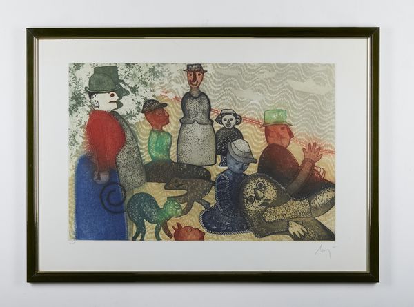 BAJ ENRICO (1924 - 2003) : Da Seurat.  - Asta Asta 399 | GRAFICA MODERNA, FOTOGRAFIA E MULTIPLI D'AUTORE Online - Associazione Nazionale - Case d'Asta italiane