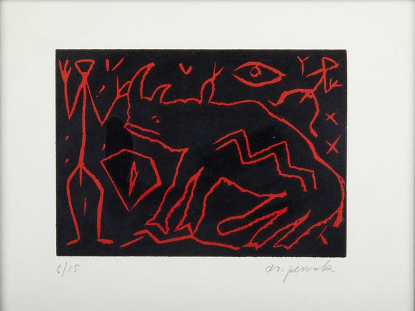 PENCK A.R. (n. 1939) : Woodcut 1.  - Asta Asta 399 | GRAFICA MODERNA, FOTOGRAFIA E MULTIPLI D'AUTORE Online - Associazione Nazionale - Case d'Asta italiane