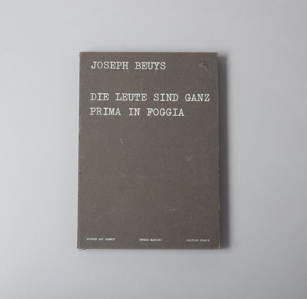 BEUYS JOSEPH (1921 - 1986) : Die leute sind ganz. Prima in Foggia.  - Asta Asta 399 | GRAFICA MODERNA, FOTOGRAFIA E MULTIPLI D'AUTORE Online - Associazione Nazionale - Case d'Asta italiane