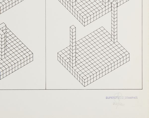 SUPERSTUDIO : Istogrammi d'architettura.  - Asta Asta 399 | GRAFICA MODERNA, FOTOGRAFIA E MULTIPLI D'AUTORE Online - Associazione Nazionale - Case d'Asta italiane