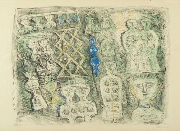 CAMPIGLI  MASSIMO (1895 - 1971) : Donne su fondo verde.  - Asta Asta 399 | GRAFICA MODERNA, FOTOGRAFIA E MULTIPLI D'AUTORE Online - Associazione Nazionale - Case d'Asta italiane