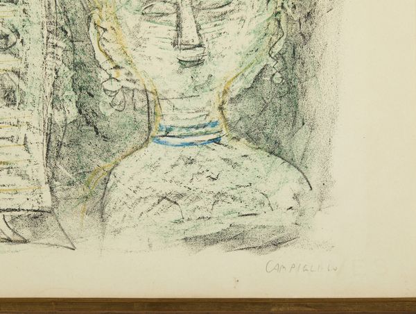 CAMPIGLI  MASSIMO (1895 - 1971) : Donne su fondo verde.  - Asta Asta 399 | GRAFICA MODERNA, FOTOGRAFIA E MULTIPLI D'AUTORE Online - Associazione Nazionale - Case d'Asta italiane