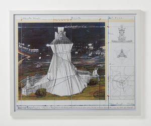 CHRISTO' (n. 1935) & JEANNE-CLAUDE (1935 - 2009) : Wrapped Fontain, Project for 'La Fontana de Jujol', Plaza d'Espaa, Barcelona.  - Asta Asta 399 | GRAFICA MODERNA, FOTOGRAFIA E MULTIPLI D'AUTORE Online - Associazione Nazionale - Case d'Asta italiane