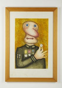 BAJ ENRICO (1924 - 2003) : Uomo dalla medaglia.  - Asta Asta 399 | GRAFICA MODERNA, FOTOGRAFIA E MULTIPLI D'AUTORE Online - Associazione Nazionale - Case d'Asta italiane