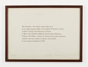 PAOLINI GIULIO (n. 1940) : Museo, 1970-73.  - Asta Asta 399 | GRAFICA MODERNA, FOTOGRAFIA E MULTIPLI D'AUTORE Online - Associazione Nazionale - Case d'Asta italiane