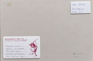 CUSIMANO MARIO : Lotto composto da n. 6 fotografie. Ascolta uomo.  - Asta Asta 399 | GRAFICA MODERNA, FOTOGRAFIA E MULTIPLI D'AUTORE Online - Associazione Nazionale - Case d'Asta italiane