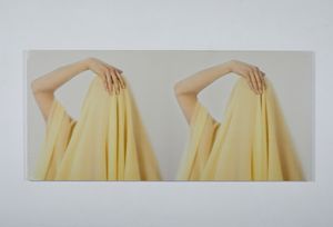 GUERRESI MAIMOUNA  (n. 1951) : Yellow veiled. Frame Vergine delle rocce.  - Asta Asta 399 | GRAFICA MODERNA, FOTOGRAFIA E MULTIPLI D'AUTORE Online - Associazione Nazionale - Case d'Asta italiane