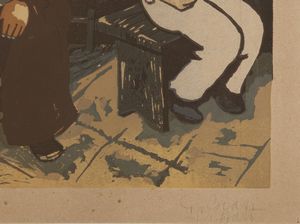 BIASI DA TEULADA GIUSEPPE (1885 - 1945) : Uomini in cantina.  - Asta Asta 399 | GRAFICA MODERNA, FOTOGRAFIA E MULTIPLI D'AUTORE Online - Associazione Nazionale - Case d'Asta italiane