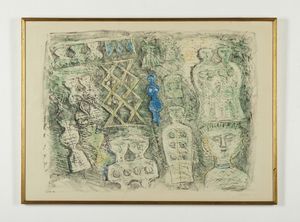 CAMPIGLI  MASSIMO (1895 - 1971) : Donne su fondo verde.  - Asta Asta 399 | GRAFICA MODERNA, FOTOGRAFIA E MULTIPLI D'AUTORE Online - Associazione Nazionale - Case d'Asta italiane