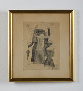 CAMPIGLI  MASSIMO (1895 - 1971) : L'incontro II.  - Asta Asta 399 | GRAFICA MODERNA, FOTOGRAFIA E MULTIPLI D'AUTORE Online - Associazione Nazionale - Case d'Asta italiane