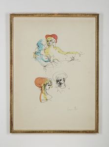 FINI LEONOR (1908 - 1996) : Senza titolo.  - Asta Asta 399 | GRAFICA MODERNA, FOTOGRAFIA E MULTIPLI D'AUTORE Online - Associazione Nazionale - Case d'Asta italiane