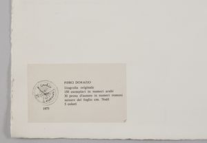 DORAZIO PIERO (1927 - 2005) : Senza titolo.  - Asta Asta 399 | GRAFICA MODERNA, FOTOGRAFIA E MULTIPLI D'AUTORE Online - Associazione Nazionale - Case d'Asta italiane