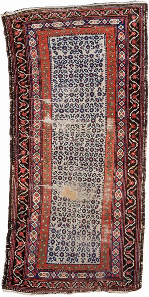 Tappeto persiano Zanjan fondo bianco annodato a mano  - Asta Antiquariato - Mobili, Tappeti, Sculture e Oggetti d'Arte - Associazione Nazionale - Case d'Asta italiane