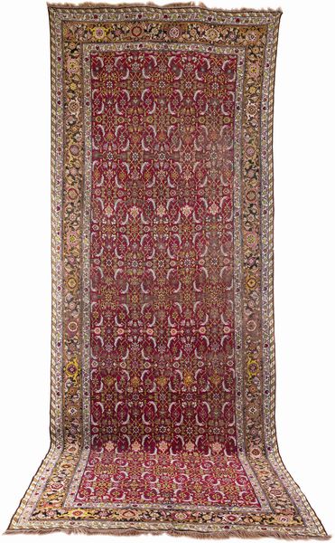 Grande tappeto persiano Mahal, seconda metà del XIX secolo  - Asta Antiquariato - Mobili, Tappeti, Sculture e Oggetti d'Arte - Associazione Nazionale - Case d'Asta italiane