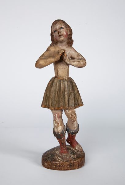 Piccola scultura in legno dipinto, Italia centrale, XVII secolo  - Asta Antiquariato - Mobili, Tappeti, Sculture e Oggetti d'Arte - Associazione Nazionale - Case d'Asta italiane