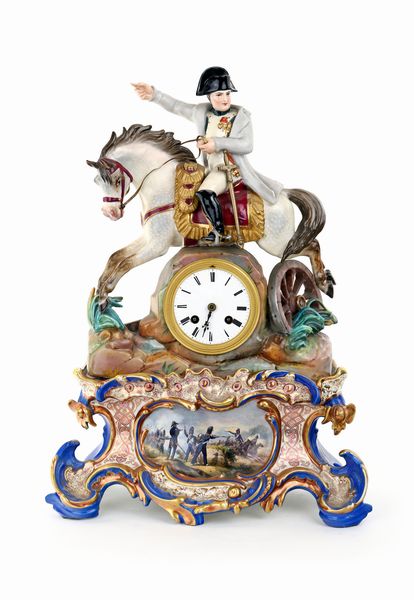 Orologio da tavolo in porcellana policroma, Jacob Petit, XIX secolo  - Asta Antiquariato - Mobili, Tappeti, Sculture e Oggetti d'Arte - Associazione Nazionale - Case d'Asta italiane