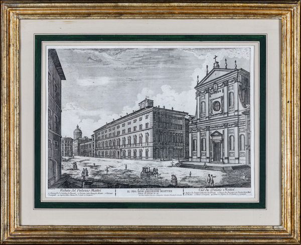JEAN BARBAULT : a) Veduta del Palazzo Mattei  b) Veduta della Basilica di S.Croce  - Asta Antiquariato - Mobili, Tappeti, Sculture e Oggetti d'Arte - Associazione Nazionale - Case d'Asta italiane