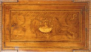 Scrivania da centro in ciliegio, Italia centro-meridionale, fine del XVIII secolo  - Asta Antiquariato - Mobili, Tappeti, Sculture e Oggetti d'Arte - Associazione Nazionale - Case d'Asta italiane