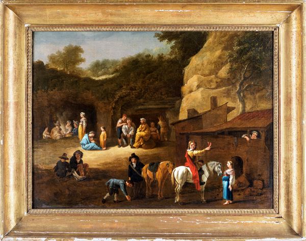 Pittore bambocciante del XVII secolo : Scena di genere  - Asta Dipinti Antichi e del XIX Secolo - Associazione Nazionale - Case d'Asta italiane