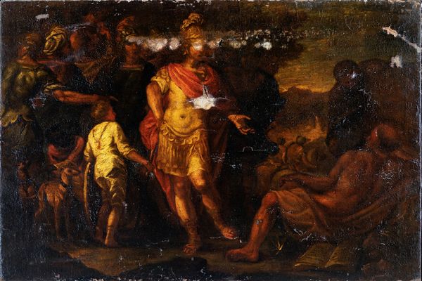 PITTORE ROMANO DEL XVII SECOLO : Scena mitologica  - Asta Dipinti Antichi e del XIX Secolo - Associazione Nazionale - Case d'Asta italiane