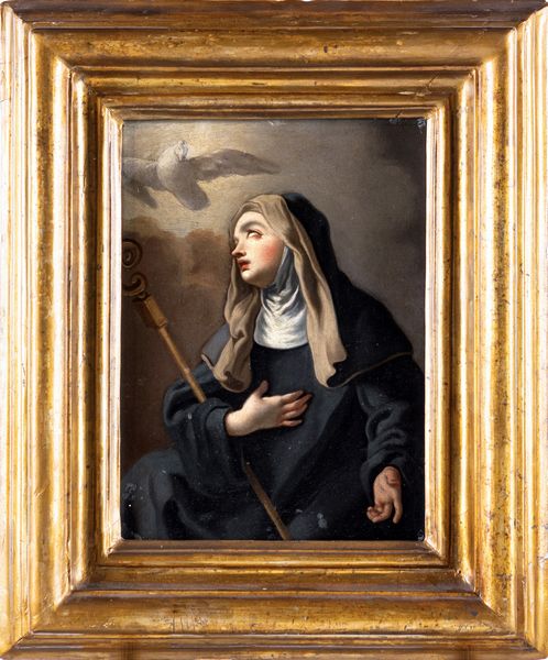 PITTORE ROMANO DEL XVIII SECOLO : Santa Scolastica  - Asta Dipinti Antichi e del XIX Secolo - Associazione Nazionale - Case d'Asta italiane