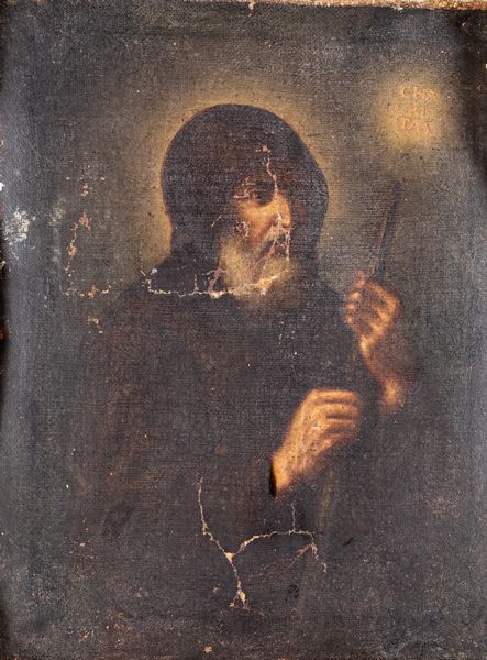Scuola romana del XVIII secolo : San Francesco da Paola  - Asta Dipinti Antichi e del XIX Secolo - Associazione Nazionale - Case d'Asta italiane
