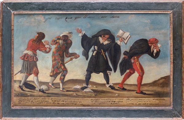 Scuola veneta del XVIII secolo : Raffigurazione di Maschere  - Asta Dipinti Antichi e del XIX Secolo - Associazione Nazionale - Case d'Asta italiane