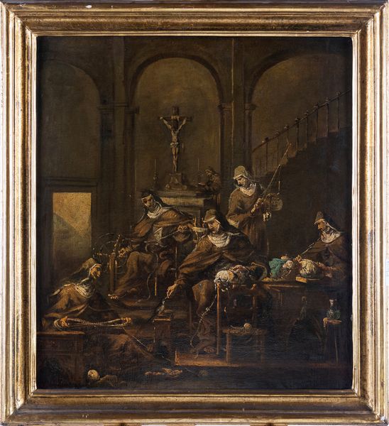 Alessandro Magnasco , Ambito di : Monache merlettaie a lavoro  - Asta Dipinti Antichi e del XIX Secolo - Associazione Nazionale - Case d'Asta italiane