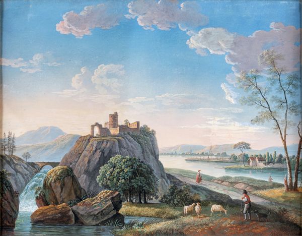 PITTORE DEL XIX SECOLO : Vedute di lago  - Asta Dipinti Antichi e del XIX Secolo - Associazione Nazionale - Case d'Asta italiane