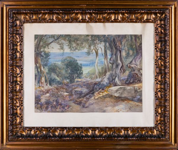 Onorato Carlandi : Uliveto a Tivoli  - Asta Dipinti Antichi e del XIX Secolo - Associazione Nazionale - Case d'Asta italiane