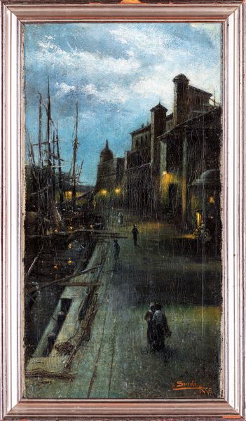 Baldassarre Surdi : Porto con veliero (Civitavecchia)  - Asta Dipinti Antichi e del XIX Secolo - Associazione Nazionale - Case d'Asta italiane