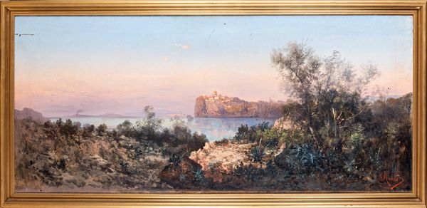 Henry Markò : Veduta di Procida  - Asta Dipinti Antichi e del XIX Secolo - Associazione Nazionale - Case d'Asta italiane