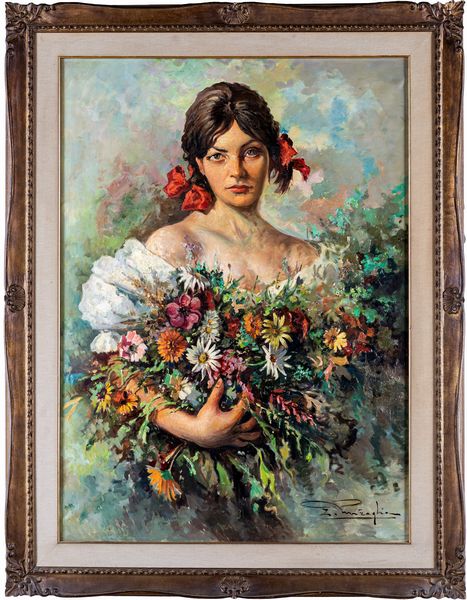 Ermogene Miraglia : Fioraia  - Asta Dipinti Antichi e del XIX Secolo - Associazione Nazionale - Case d'Asta italiane